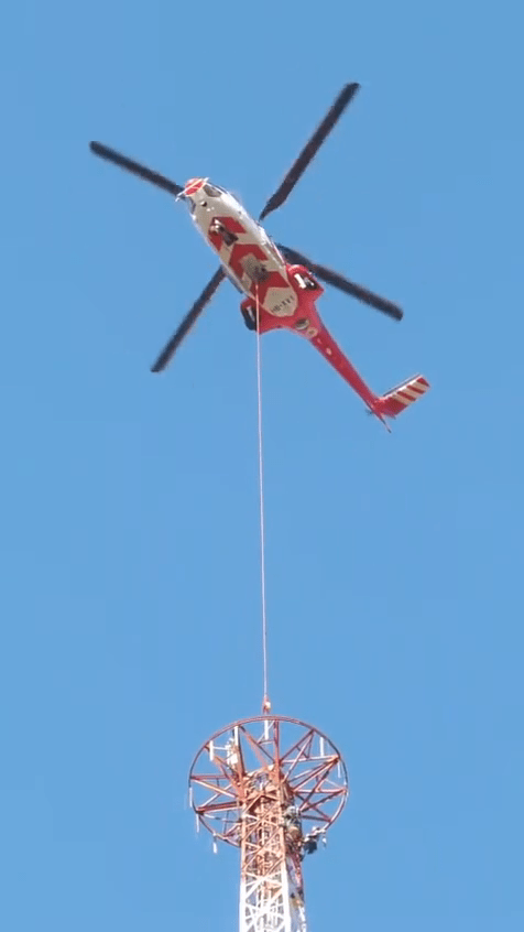 Inizio dello smantellamento della torre Rai Santa Palomba