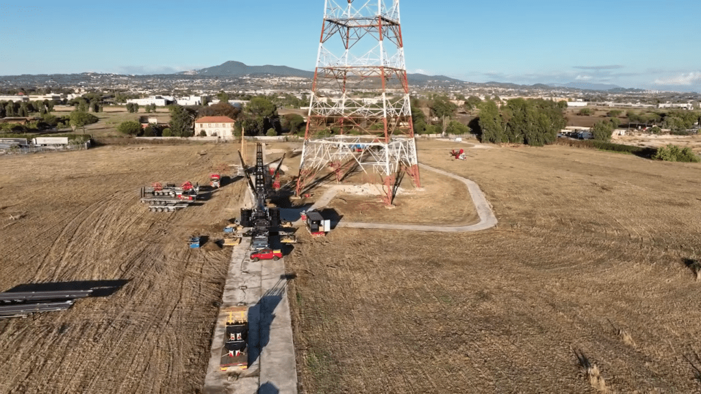 Preparativi smantellamenteo Torre Rai Santa palomba